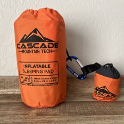 Cascade Mountain Tech Inflatable Sleeping Pad and Pillow-Orange