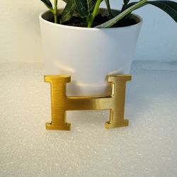 HERMES 38mm  1.5”Constance Gold H 18K Gold Belt Buckle Brushed Finish