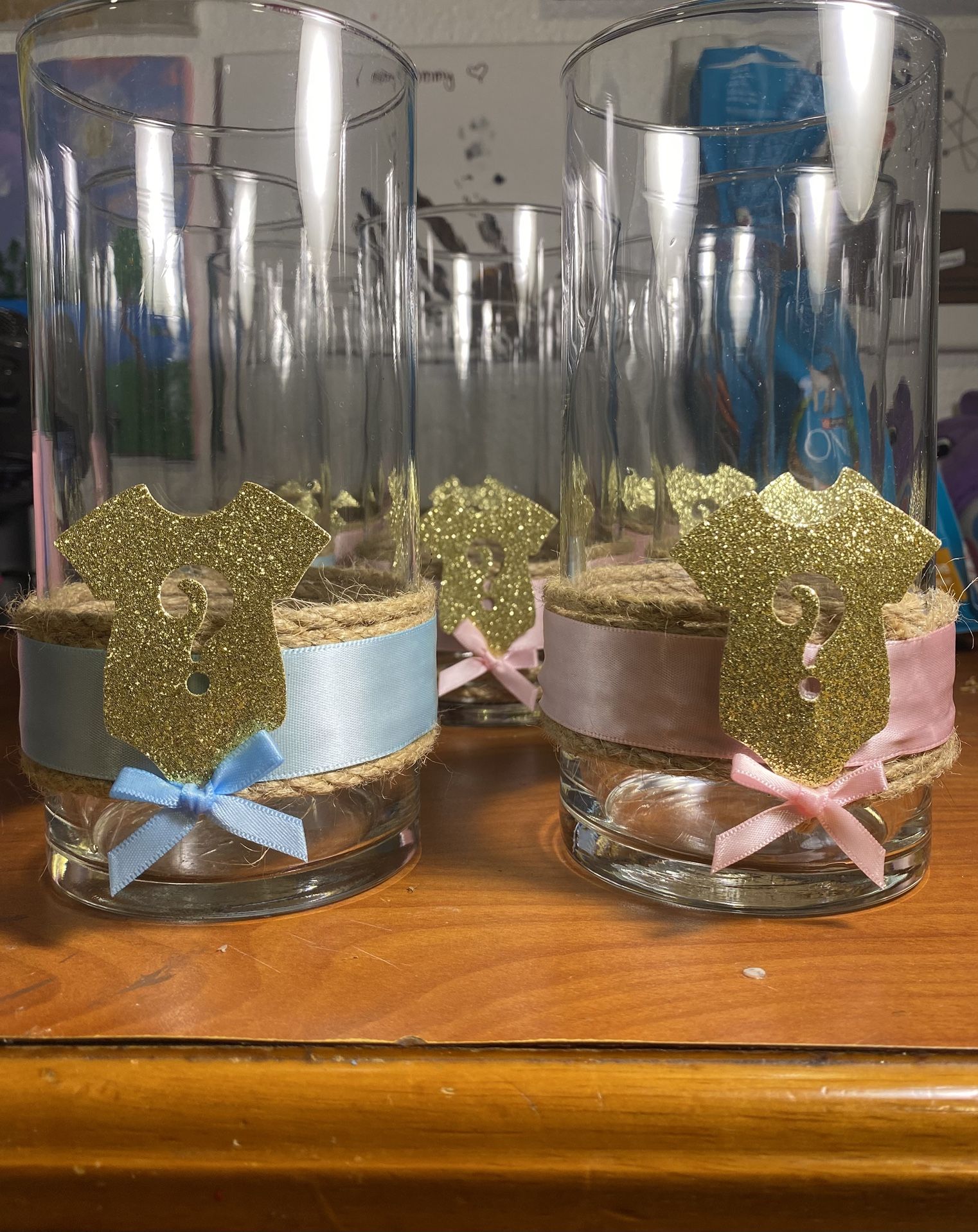 Gender Reveal Centerpieces For Table, Centros de mesa de revelación de género para la mesa