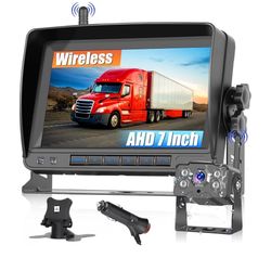 Wireless Backup Camera Trucks -7 Inch HD 1080P Rear View Camera Monitor Kit
