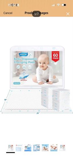 Brand new in box Disposable Changing Pads for Baby 15% Thicker Super Absorbent 60 Pack, Large Baby Underpads Ultra Soft 18x24in