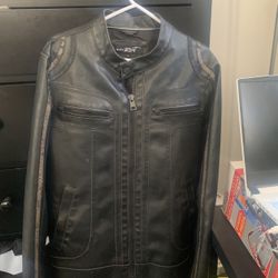 Black Leather Biker Jacket 