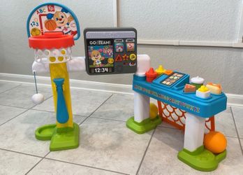Fisher-Price Toddler Learning Toy Laugh & Learn 4-in-1 Game Experience Sports Activity Center with Smart Stages for Infants