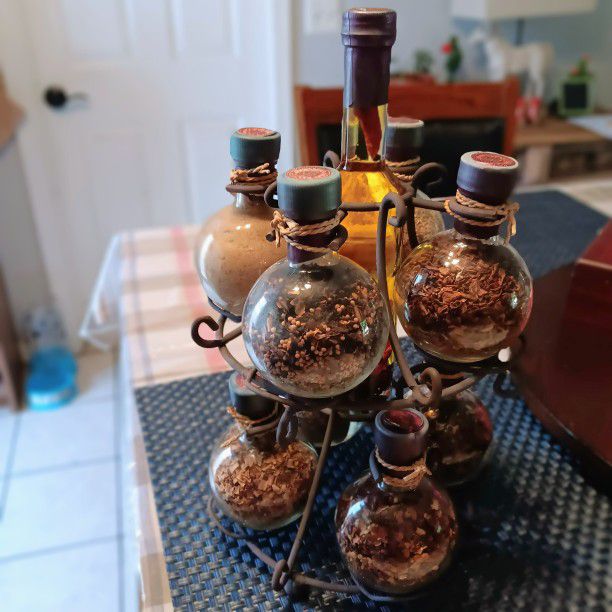 Infused Legumes Stacked Glass Bottle Decorative 