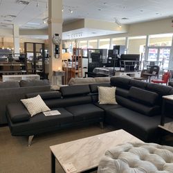 Black Sectional Sofa Set 