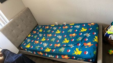 Kids twin bed frame and mattress