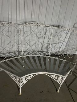 Antique wrought Iron White Patio Set