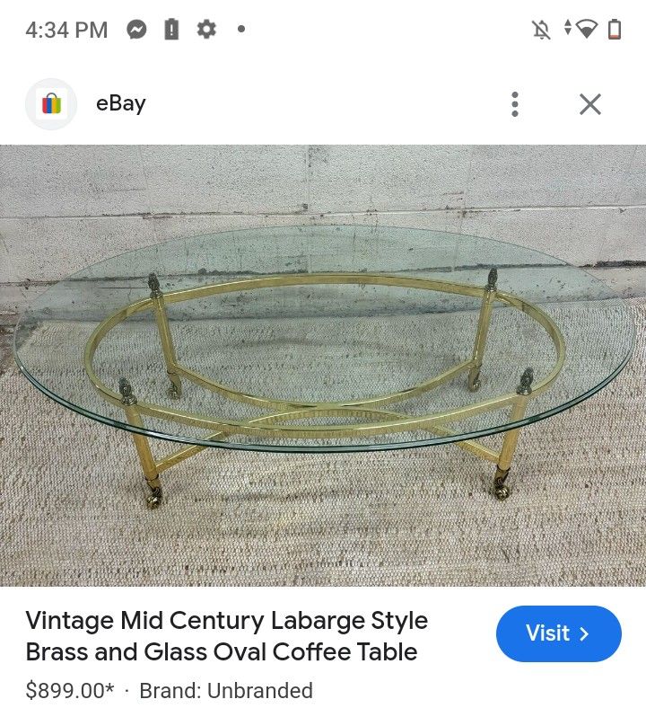 Mid. Century Labarge Gold Coffee Table