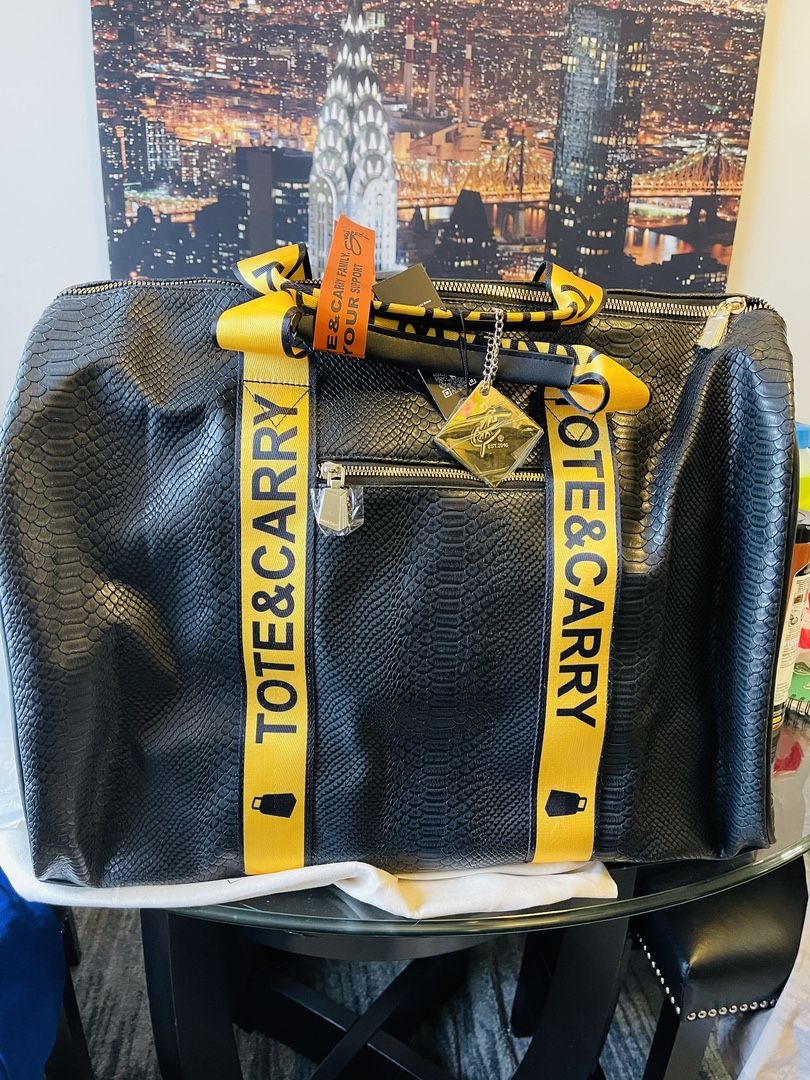 Tote And Carry CAUTION TAPE SNAKESKIN LUGGAGE SET!!