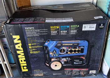 Brand New FIRMAN Tri Fuel Generator 9400/7500W Electric Start