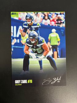 2026 Seattle Seahawks Autograph #76 Greg Zabel Certificate of Authenticity