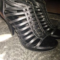 Franco Sarto Black Leather Heels Sz 8