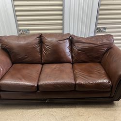 Leather Coach And Loveseat 