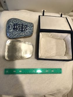 Porcelain Shard Box- Chinese Silver plated Antique