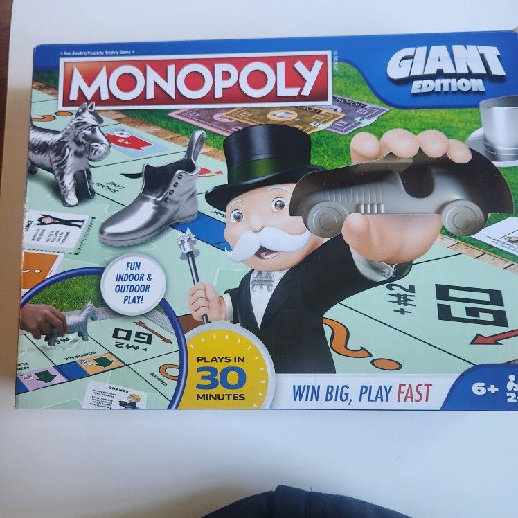 Monopoly Board Game Giant Edition Indoor & Outdoor Games Kids Games Family Game