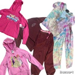 6 Pc Disney Princess Hoodies And Jogging Suits Size 6x  7/8 Ariel Rapunzel Belle