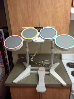 Rock Band Drums For Nintendo Wii, Wired #19092, Includes: Kick Pedal & Drumsticks, Tested, Working.