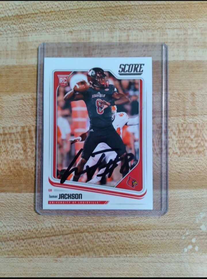 Lamar Jackson Rookie Card 17 Score Football Card Signed $100 Pick Up $125 Shipped Through Cash App Or Pay Pal