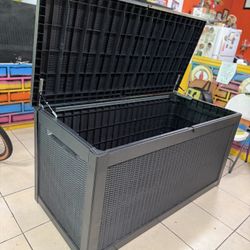 Large 260 Gallon XXL Patio Storage Box, Outdoor Resin Storage Bin, Lockable Storage Container for Patio Cushions, Furnitur