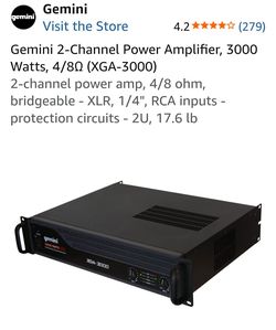 Gemini 2-Channel Power Amplifier, 3000 Watts,