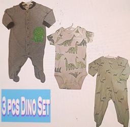 3-Piece Baby Dinosaur bundle , great condition, 0-3 months
