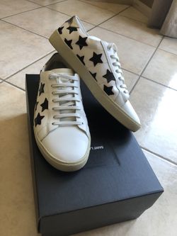 Saint Laurent Leather SL/06 Low-Top Star Sneakers