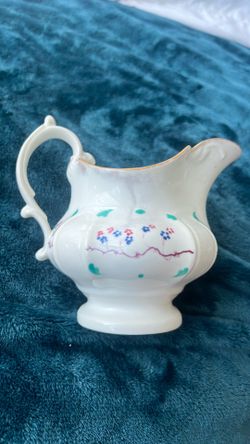 19th Century English soft paste sprigware floral creamer.