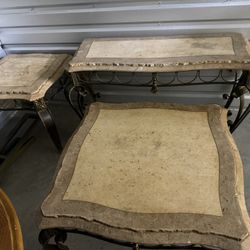 Real Marble coffee, table, 2 end tables and Long sofa table
