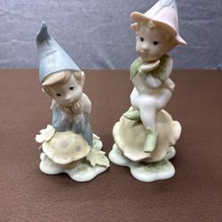Golden Memories Little Dreamers Figurines Pair DAISA Spain Porcelain Elves 1992 
