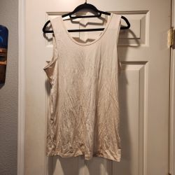 Amazon Essentials Tank Top Cream Ribbed Cotton Size XXL