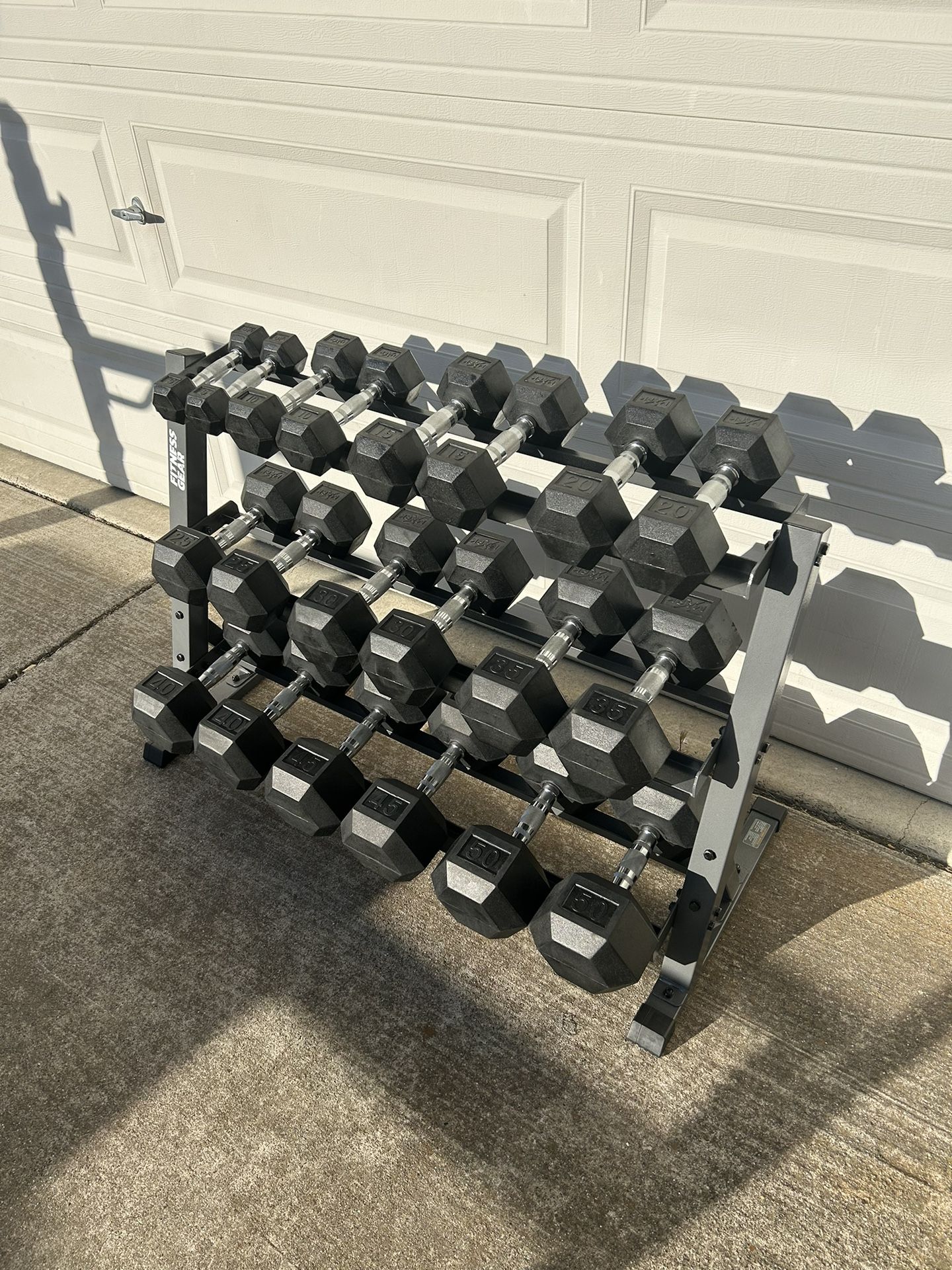 NEW 5-50 Dumbbell Set And Rack 