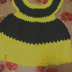 Black and Yellow  Toddler Girls Dress