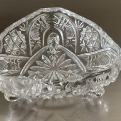 Crystal Triangle Footed Dish