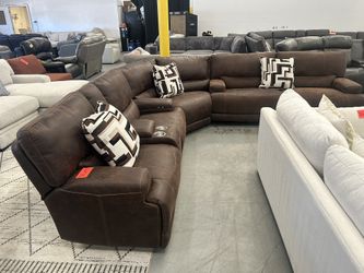 Large Brown, Microfiber Sectional