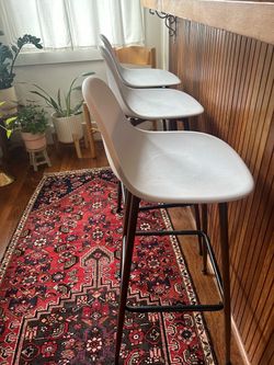 3 white bar stools