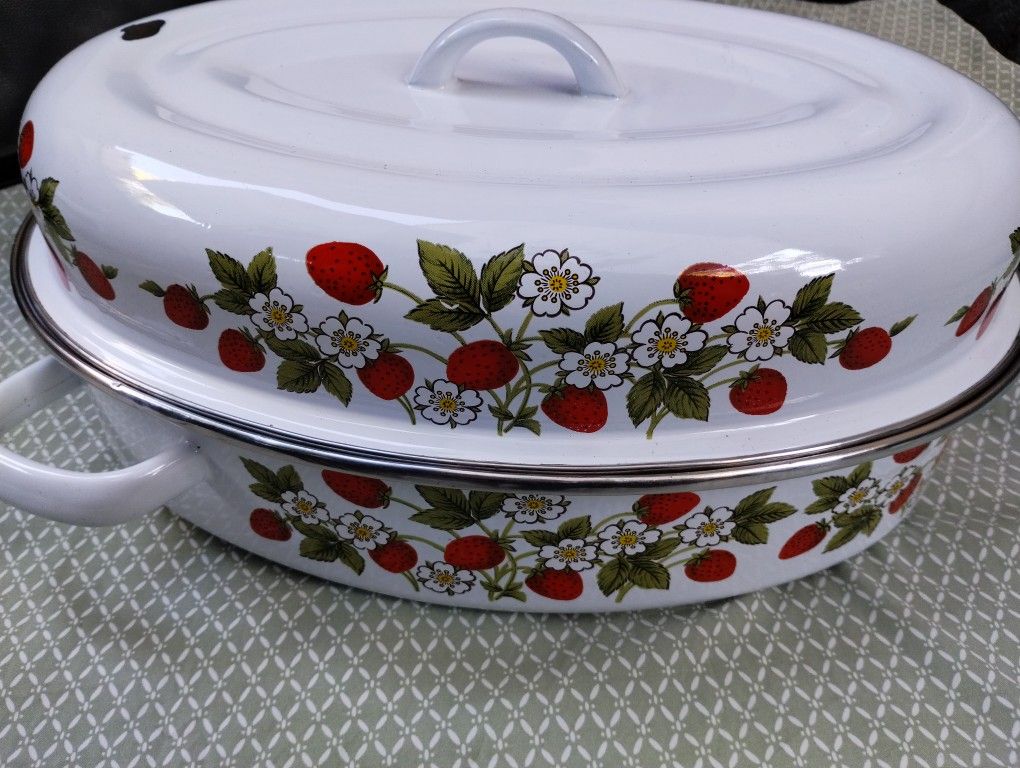 Sheffield Strawberry Roast Pan Vtg