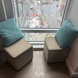 Stools And Cushions With storage  