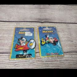 Vintage Disney Mickey And Minnie Magnet And Pin Collection