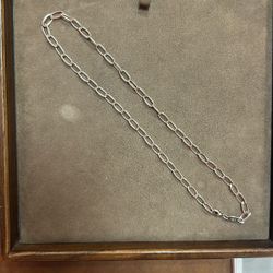 Retired James Avery Oval Link Charm Necklace 
