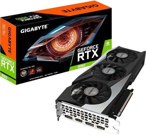 GIGABYTE NVIDIA GeForce RTX 3060 Gaming OC V2 Graphics Card - 12GB GDDR6, 192-bit, PCI-E 4.0, 1837MHz Core Clock, RGB, 2X DP 1.4, 2X HDMI 2.1