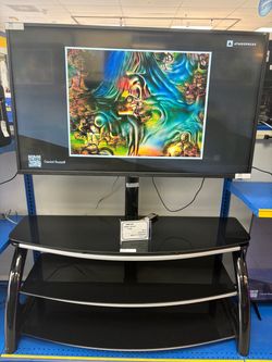 50” Sceptre 4K UHD TV + 3-Tier Black Tempered Glass TV Stand w/ Mount (Bundle Deal)