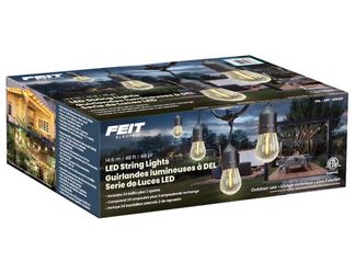 Feit 48' LED String Light Set, Black, 1-pack