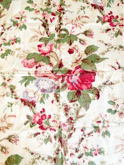#made in France Vintage 100% fine Cotton Peony-patterned fabric