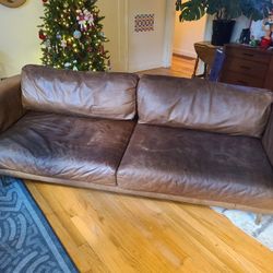 Leather Mid Century Modern Sofa