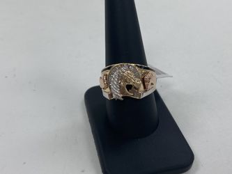 14k Yellow Gold Horse Tri-Tone Ring