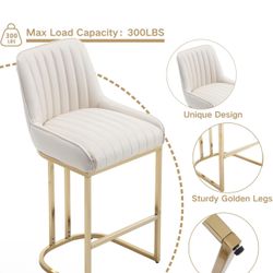 Modern Counter Height Bar Stool Leather