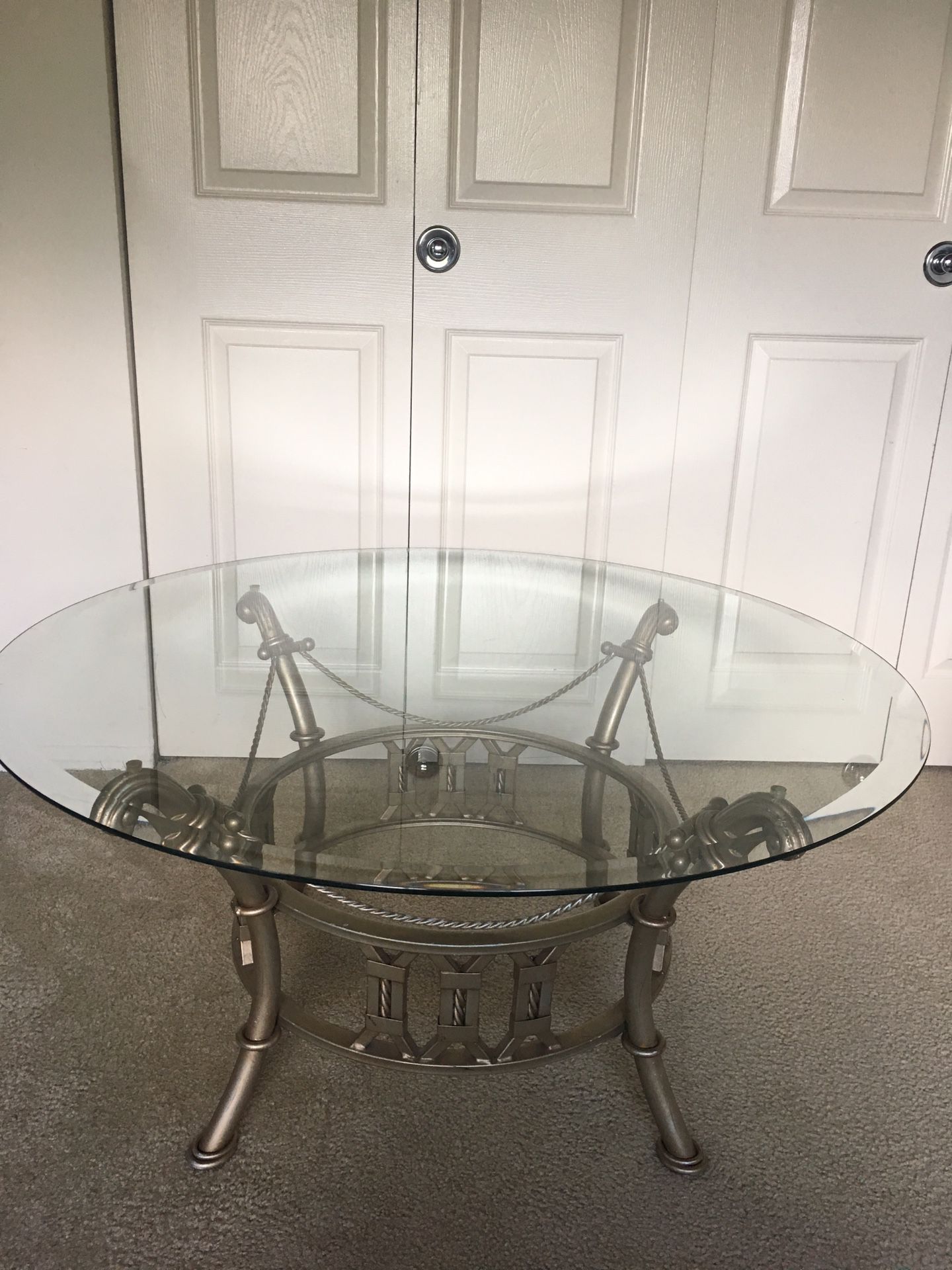 40” round glass living room table