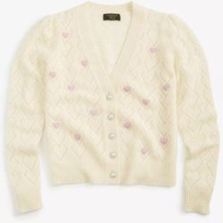CHARTER CLUB

Women's 100% Cashmere Heart Pointelle Button Cardigan

