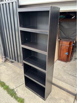 Black 5-Shelf Bookshelf