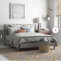 New Gray King Platform Bed